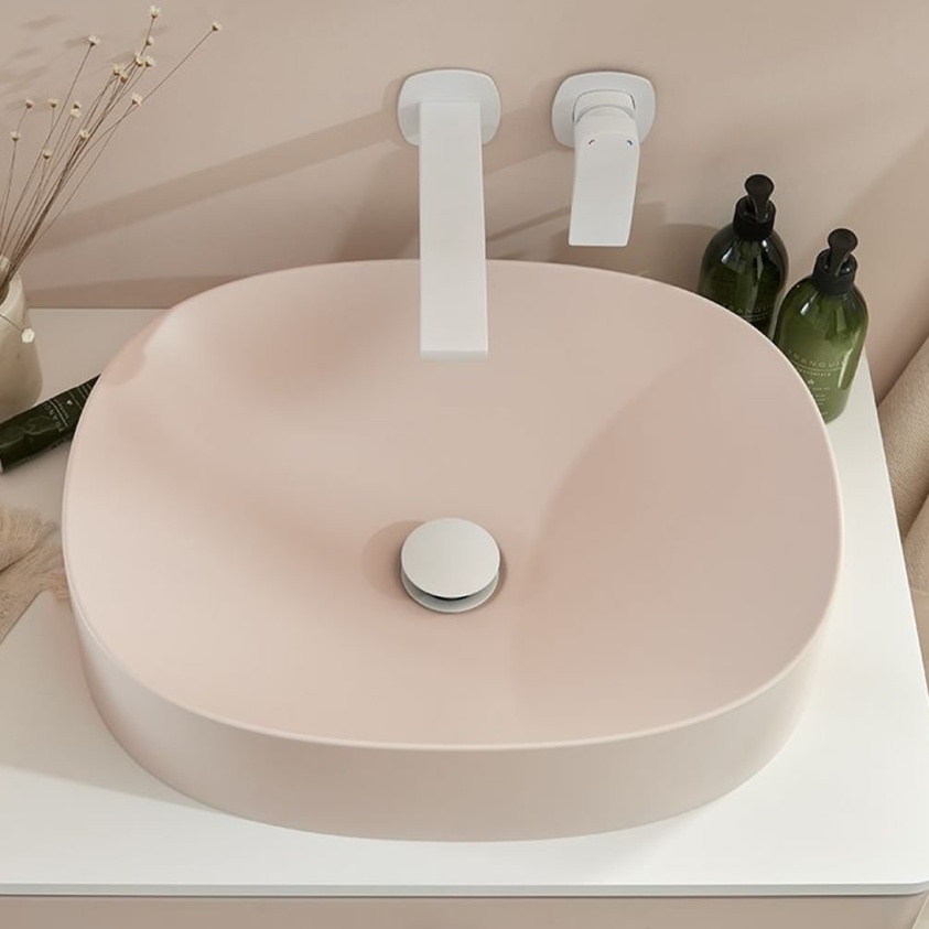 Vado Cameo Leverless Matt White Wall Mounted Basin Mixer - Lifestyle Image